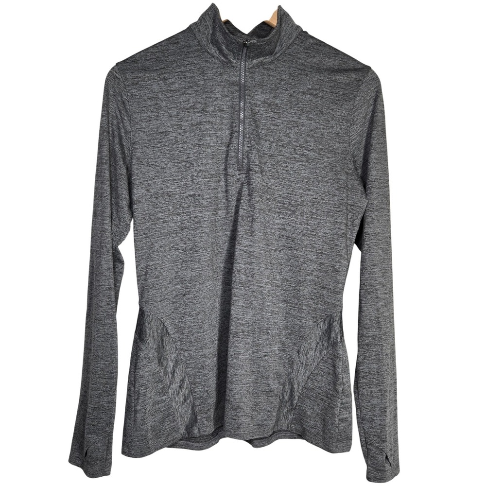 Slazenger Women Golf 1/4 Zip‎ Long Sleeve Athletic Pullover Top M Heather Gray